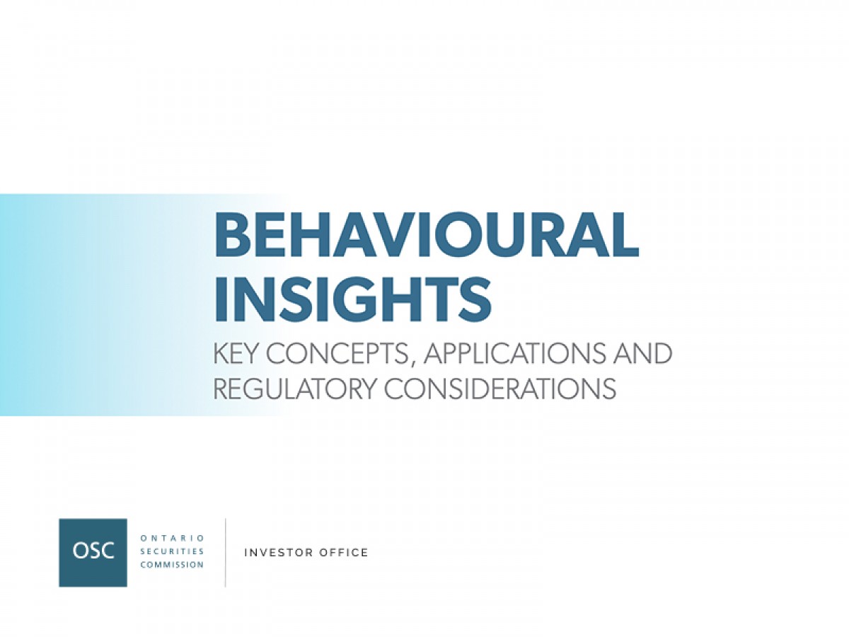 Behavioural insights report cover page